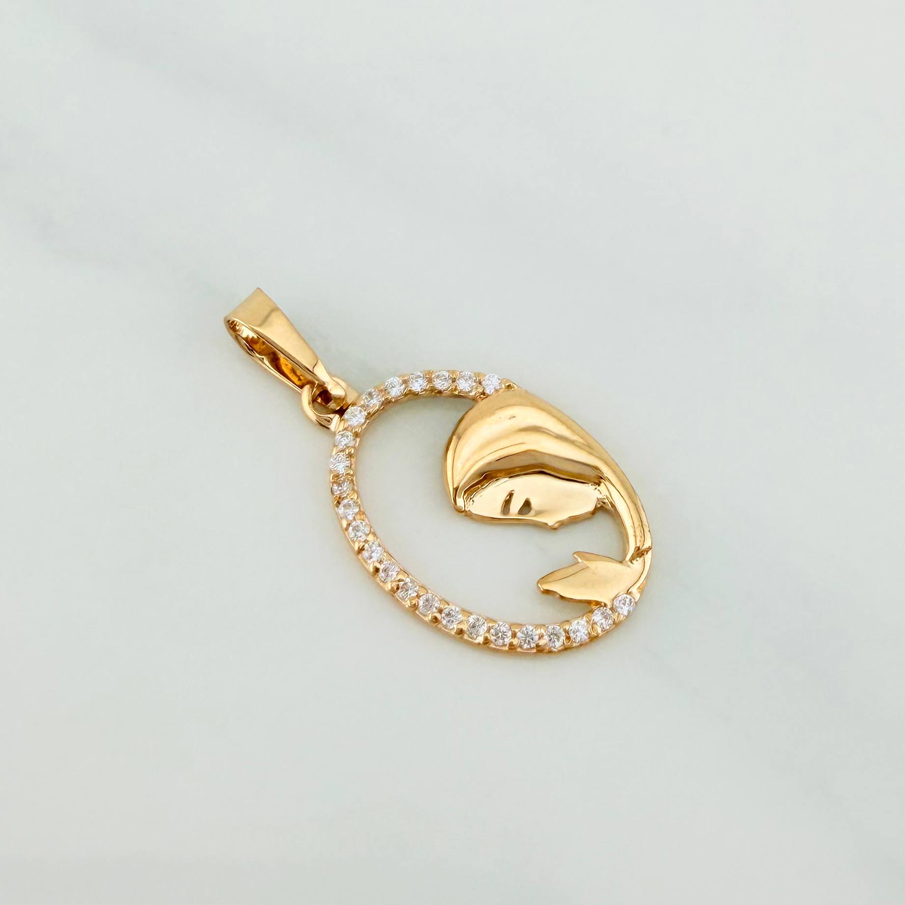 Pendant Virgin Mary 0.95 g / 1 in Yellow Gold 18K