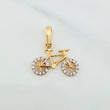 Dije Bicicleta 0.95 g / 3/4 in Dos Oros Amarillo Blanco 18K