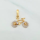 Dije Bicicleta 0.95 g / 3/4 in Dos Oros Amarillo Blanco 18K