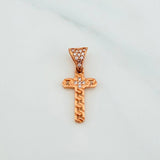 Dije Cruz 1.2 g / 3/4 in Oro Rosa 18K
