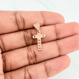 Dije Cruz 1.2 g / 3/4 in Oro Rosa 18K