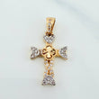 Clover Cross Pendant 1.6 g / 1 in Two Yellow White Gold 18K