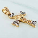 Clover Cross Pendant 1.6 g / 1 in Two Yellow White Gold 18K