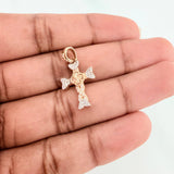 Clover Cross Pendant 1.6 g / 1 in Two Yellow White Gold 18K