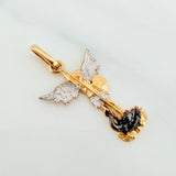 Pendant Saint Michael Archangel 1.75 g / 1 in Three Golds 18K