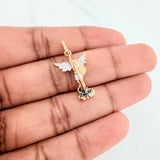 Pendant Saint Michael Archangel 1.75 g / 1 in Three Golds 18K