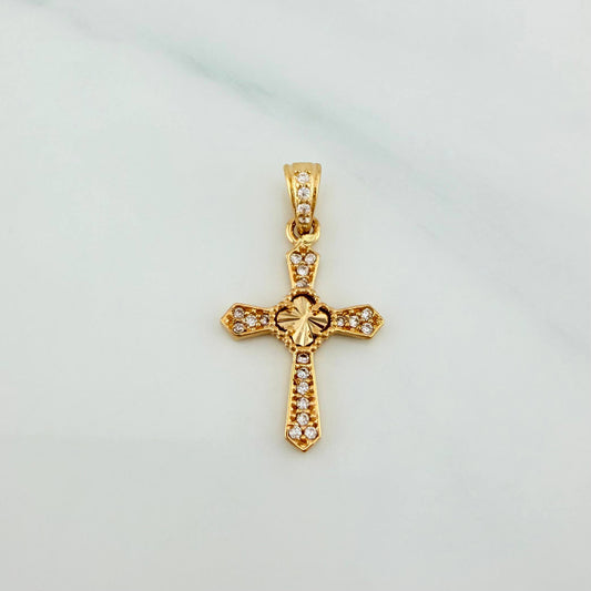 Dije Cruz Trebol 1.2 g / 1 in Oro Amarillo 18K