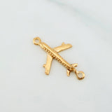 Charm Airplane 0.9 g / 3/4 in Yellow Gold 18K