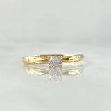 Classic Solitaire Ring 1.1gr / Size 6 3/4 / White Zircon Yellow Gold 18K ©