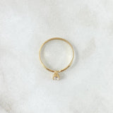 Classic Solitaire Ring 1.1gr / Size 6 3/4 / White Zircon Yellow Gold 18K ©