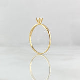 Classic Solitaire Ring 1.1gr / Size 6 3/4 / White Zircon Yellow Gold 18K ©