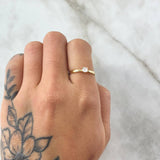 Classic Solitaire Ring 1.1gr / Size 6 3/4 / White Zircon Yellow Gold 18K ©