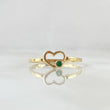 Anillo Corazón Silueta Sobresalto 1.25gr / T6 1/4 / Circon Verde Oro Amarillo 18K ©