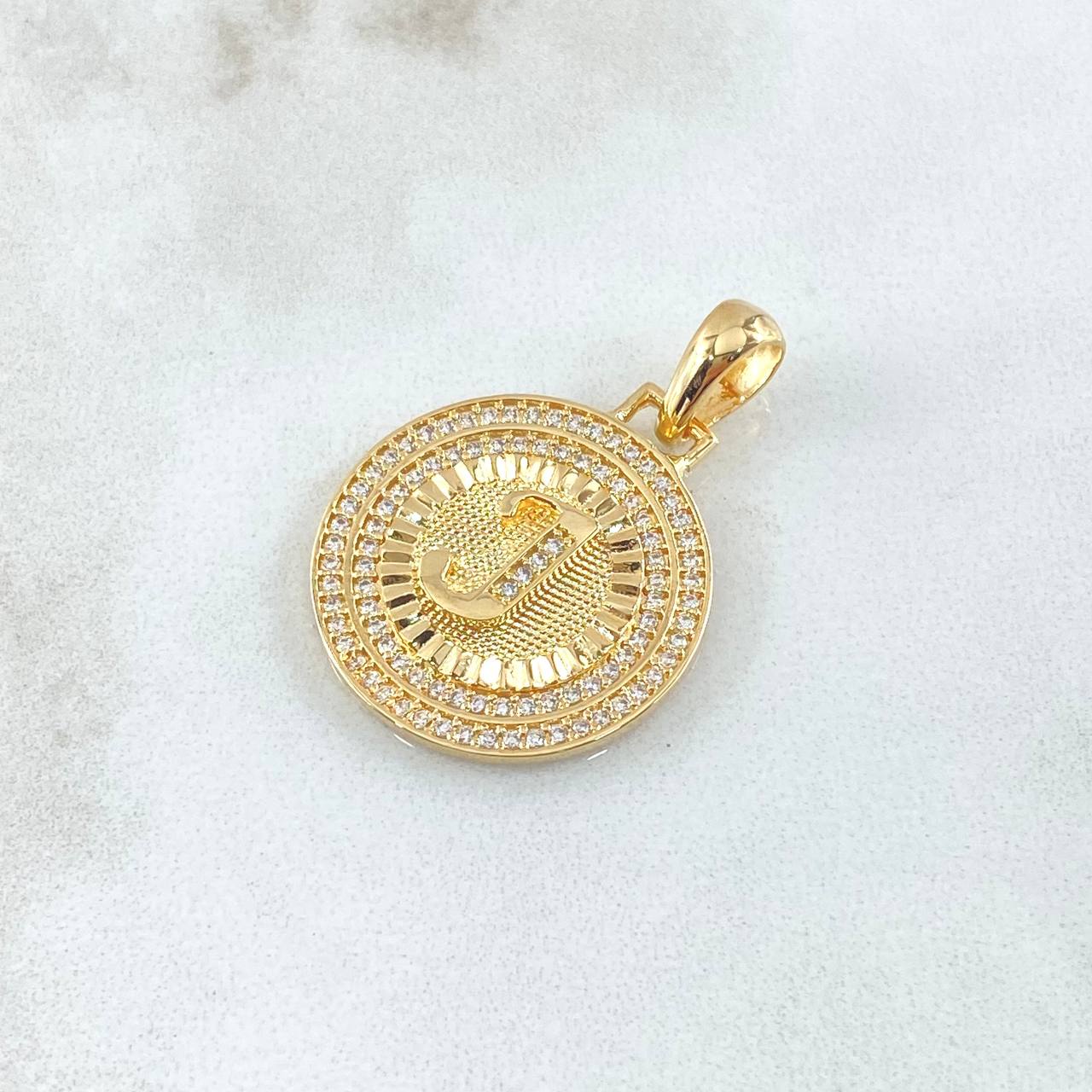 Pendant Medal Letter J 4.5gr / 1 1/4 in / 18K Gold