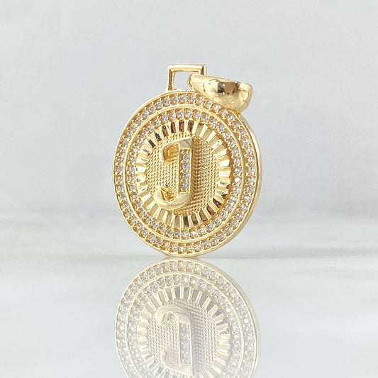 Dije Medalla Letra J 4.55g / 1 1/4 in Oro Amarillo 18K