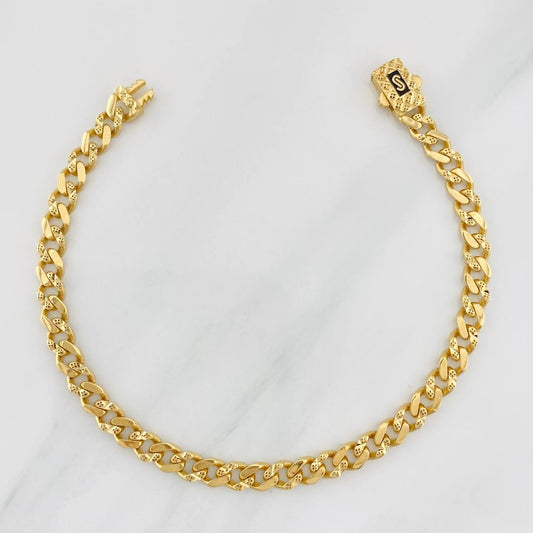 Pulso Cubana Infinito 6.05g / 7 1/2 in / 4.8mm Oro Amarillo 18K