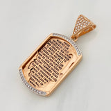 Dije Placa Padre Nuestro 7.6g / 1 1/2 in Dos Oros Blanco Rosa 18K