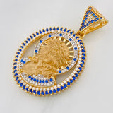 Dije Rostro Cristo 12.1g / 1 1/2 in Dos Oros Amarillo Blanco 18K