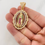 Dije Virgen de Guadalupe 9.95g / 2 in Dos Oros Amarillo Blanco 18K