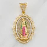 Dije Virgen de Guadalupe 9.95g / 2 in Dos Oros Amarillo Blanco 18K