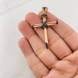 Dije Clavo 5.95g / 2 in Dos Oros Negro Rosa 18K