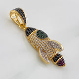 Dije Cohete 6.9g / 1 1/2 in Tres Oros 18K