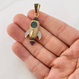 Dije Cohete 6.9g / 1 1/2 in Tres Oros 18K
