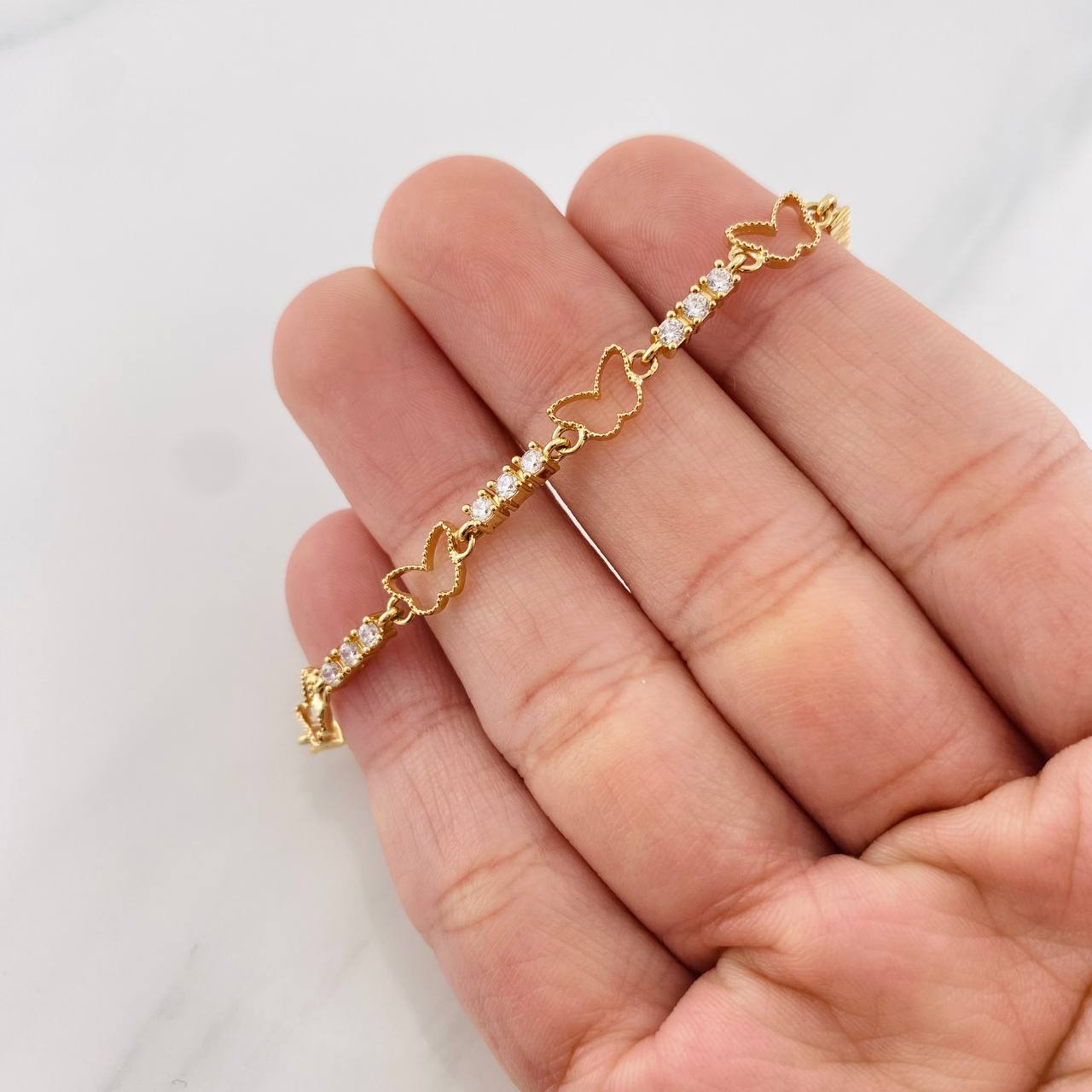 Butterfly Bracelet 6.45g / 7 in / 2.6mm Yellow Gold 18K
