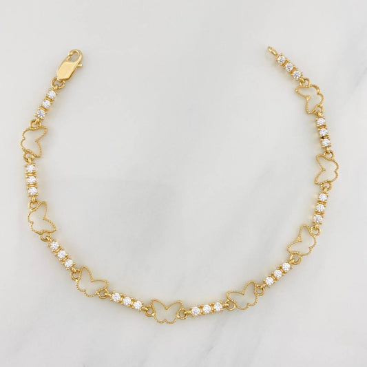Pulso Mariposas 6.45g / 7 in / 2.6mm Oro Amarillo 18K