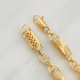 Bracelet Rustic Cylindrical Mesh 16.9g / 8 in / 6.2mm Yellow Gold 18K