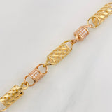 Pulso Rustica Malla 13.8g / 7 3/4 in / 5.88mm Dos Oros Amarillo Rosa 18K