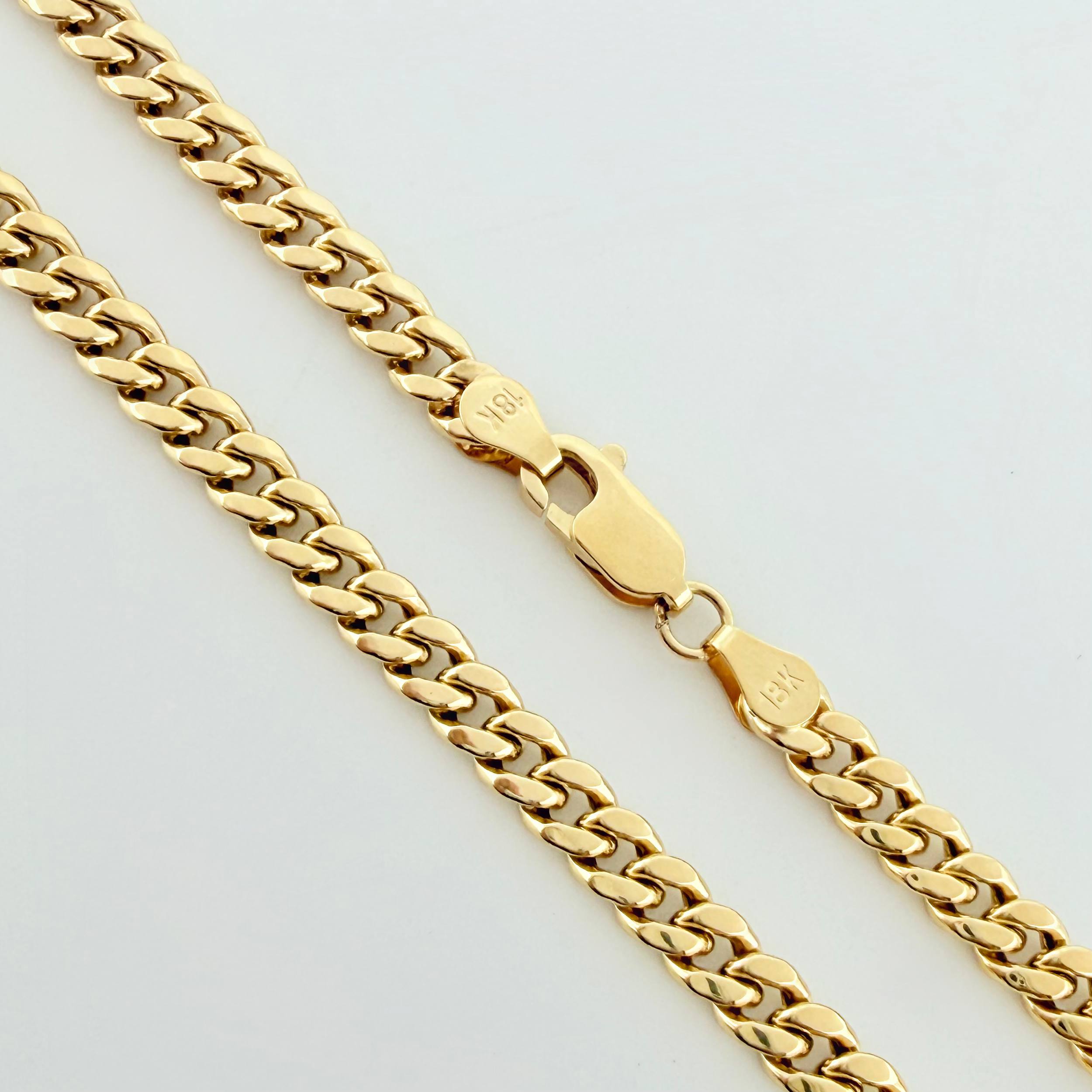 Cadena Cubana 9.3gr / 19 3/4 in / 4.5mm Oro Amarillo +1 18K