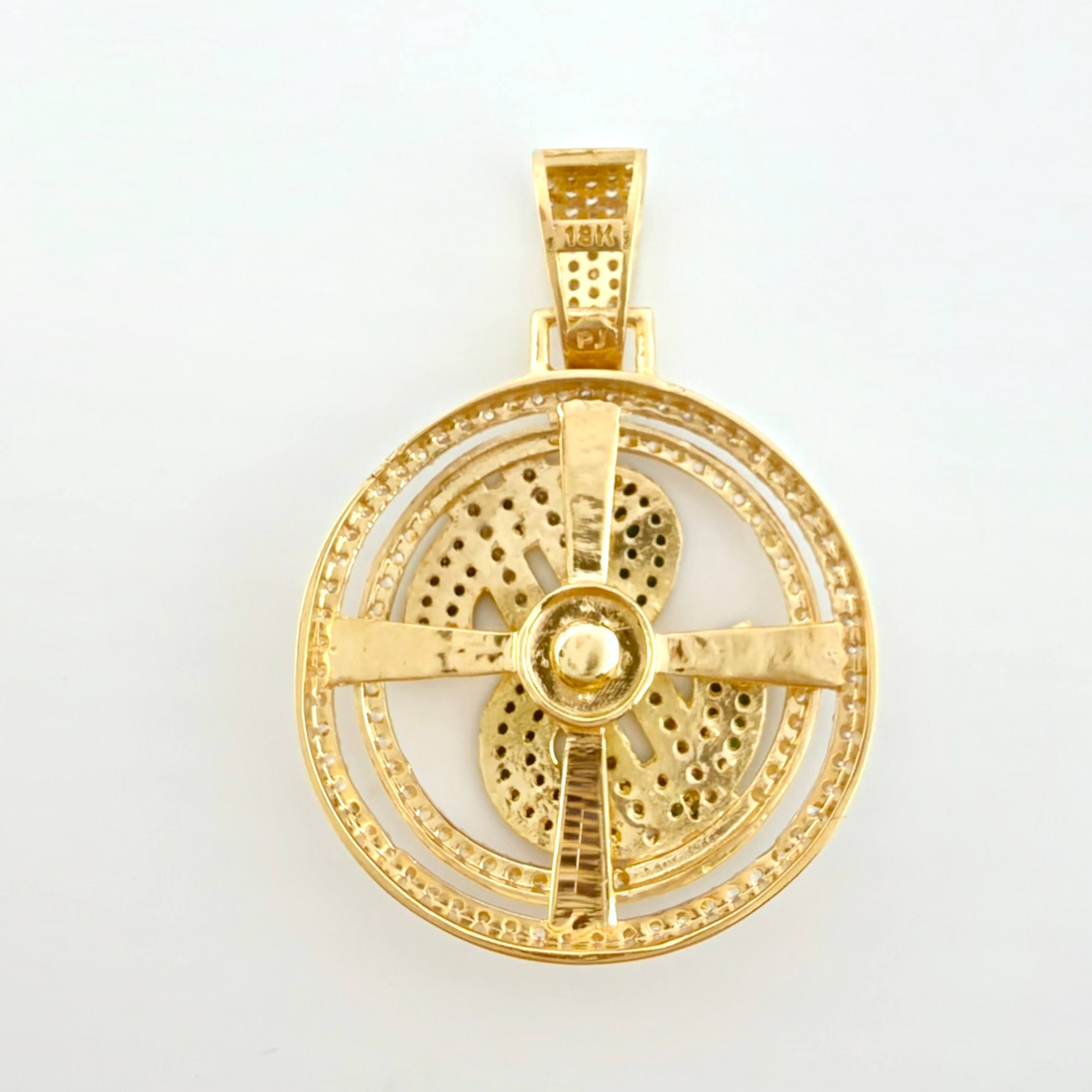 Dije Silueta Signo Dolar Movil 12.95gr / 1 3/4 in / Oro Amarillo 18K *