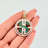 Dije Silueta Signo Dolar Movil 12.95gr / 1 3/4 in / Oro Amarillo 18K *
