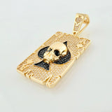 Dije Calavera Carta Pica De As 10.95gr / 2 in / Oro Amarillo 18K *