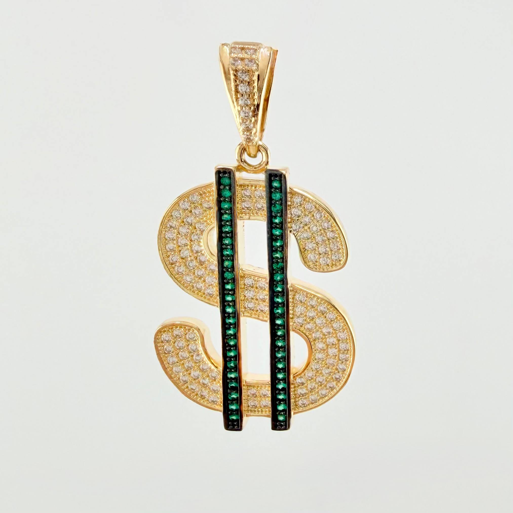 Pendant Dollar Sign 7gr / 1 1/2 in / Yellow Gold 18K *