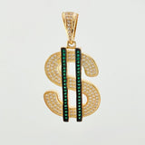 Pendant Dollar Sign 7gr / 1 1/2 in / Yellow Gold 18K *