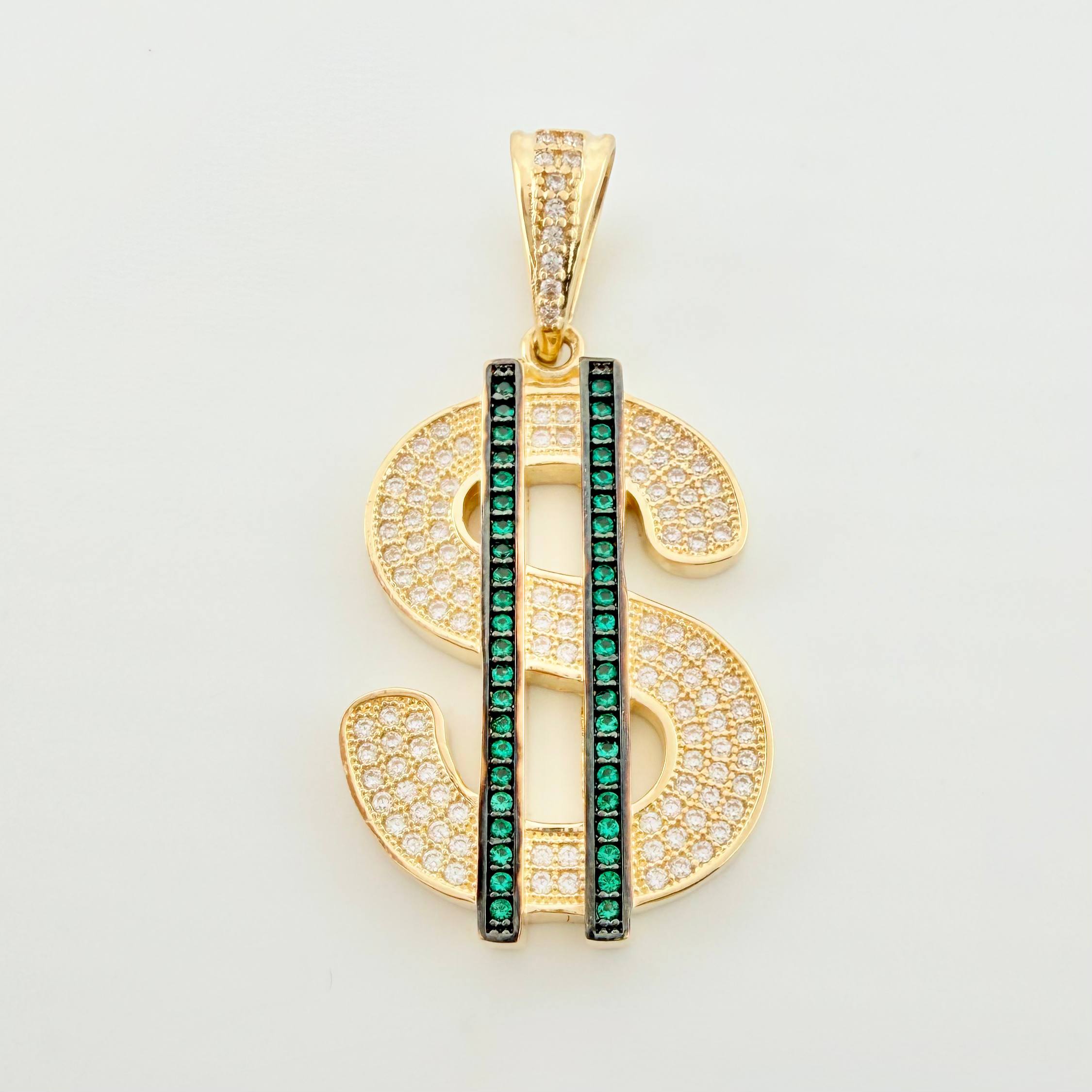 Pendant Dollar Sign 7gr / 1 1/2 in / Yellow Gold 18K *