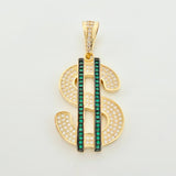 Pendant Dollar Sign 7gr / 1 1/2 in / Yellow Gold 18K *