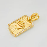 Pendant Plaque Crown 3.7g / 1 1/4 in Yellow Gold 18K