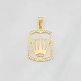 Dije Placa Corona 3.45g / 1 1/2 in Oro Amarillo 18K