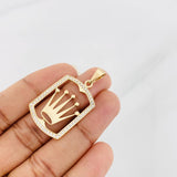 Dije Placa Corona 3.45g / 1 1/2 in Oro Amarillo 18K