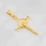 Dije Cruz Cristo San Benito 2.85g / 1 3/4 in Oro Amarillo 18K