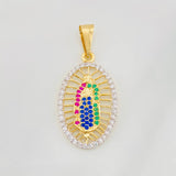 Pendant Virgin of Guadalupe 2.55g / 1 1/2 in Two-Tone Yellow White Gold 18K