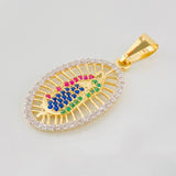Pendant Virgin of Guadalupe 2.55g / 1 1/2 in Two-Tone Yellow White Gold 18K