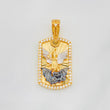Pendant Plaque Saint Michael Archangel 4.4g / 1 1/4 in Three-tone Gold 18K