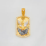 Pendant Plaque Saint Michael Archangel 4.4g / 1 1/4 in Three-tone Gold 18K