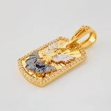 Pendant Plaque Saint Michael Archangel 4.4g / 1 1/4 in Three-tone Gold 18K