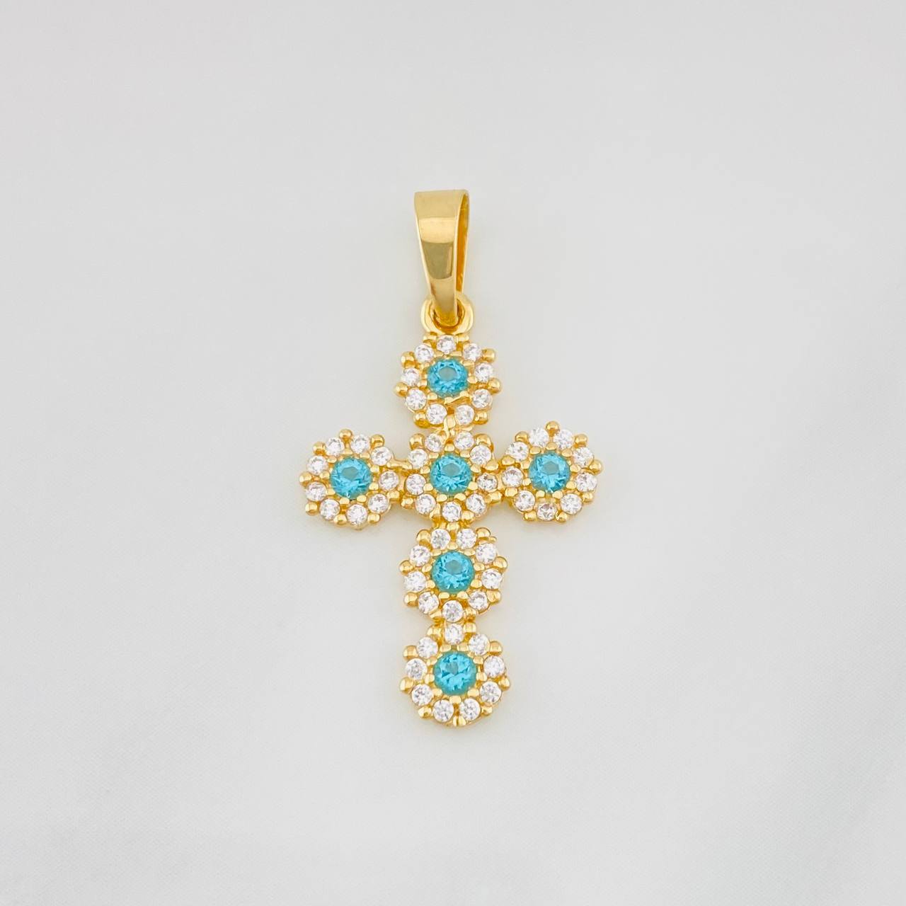 Dije Cruz Tupida 1.35g / 1 in Oro Amarillo 18K