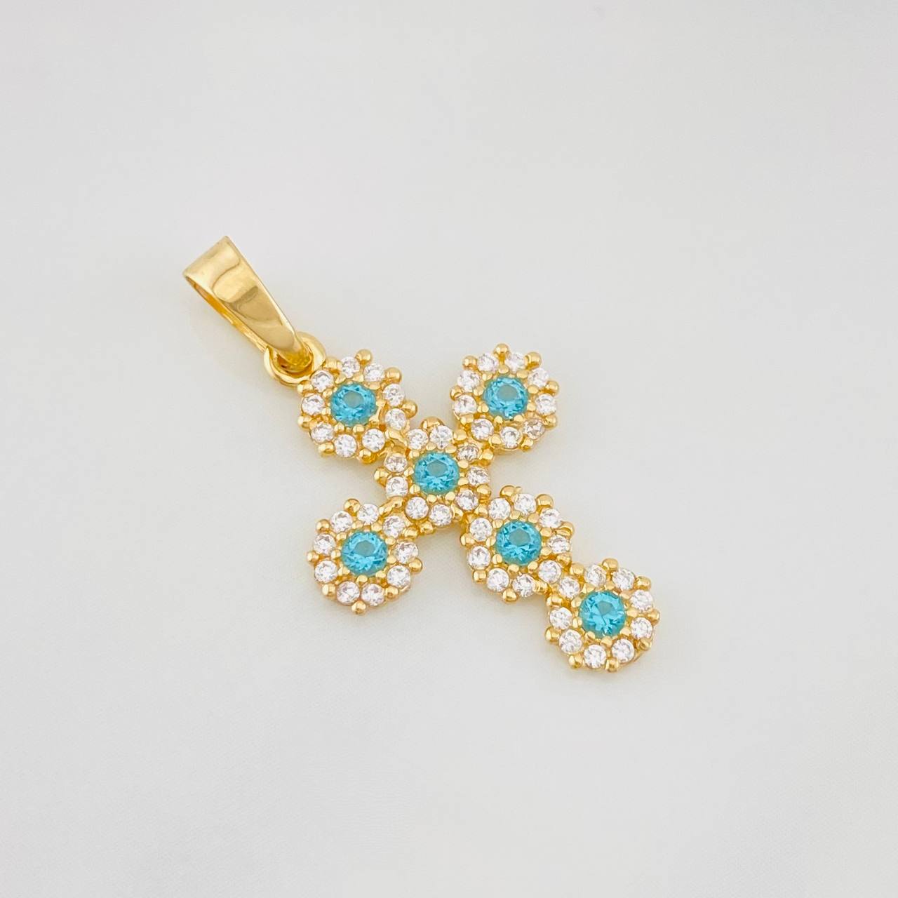 Dije Cruz Tupida 1.35g / 1 in Oro Amarillo 18K